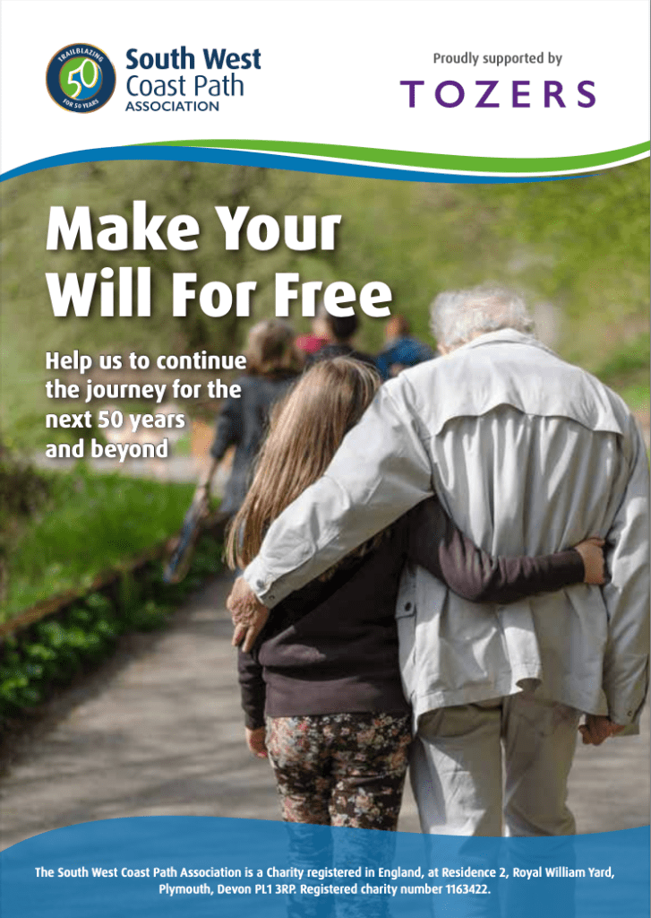 Leaflet about giving a gift in your Will or making a legacy donation to the South West Coast Path Association
